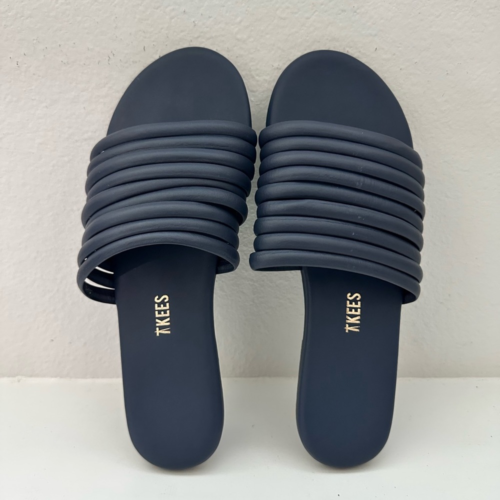 TKEES Women's Navy Slide Sandals